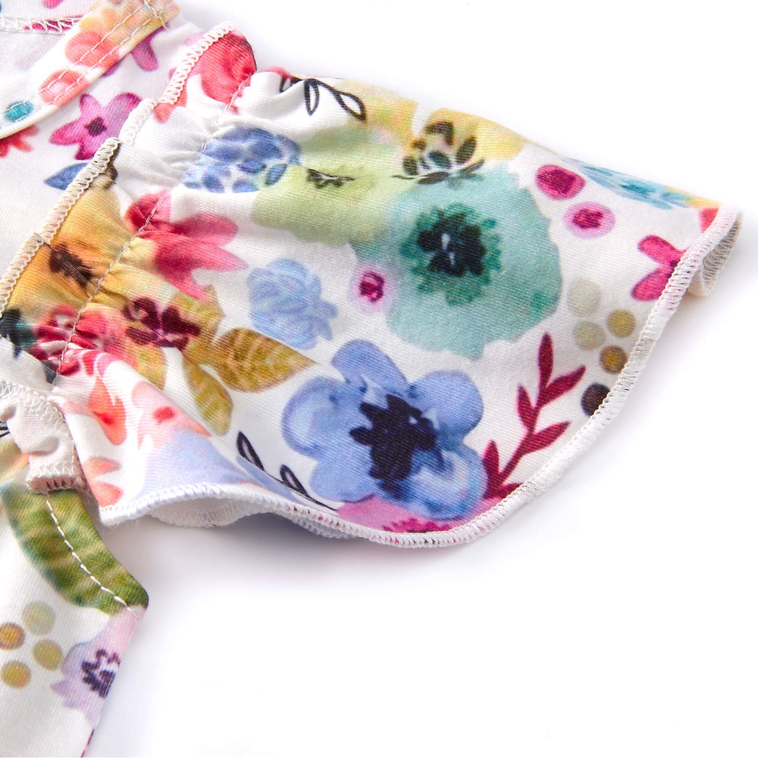 Leappearl 0-6 Months Infant Baby Jumpsuit Colorful Floral Printed Playsuit Sleeveless Romper Light Weight Cotton Fabric Onesies