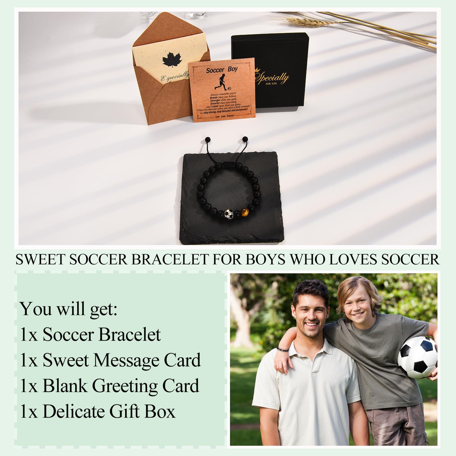 Soccer Football Basketball Baseball Hockey Bracelet Gifts for Boys Players Team Lovers Son Grandson Brother Nephew Friend as Birthday/Valentines Day/Graduation/Back to School/Christmas Gifts