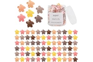 LifeDawn Small Flower Hair Clips for Women Girls, Cute Tiny Mixed Color Hair Accessories With Strong Grip for Thin Fine Hair, Warm Coffee