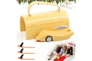 VIANEKLU Wrapping Paper Cutter Slider, Paper Rolls Cutter Tool with 3 Replaceable Blades, Christmas Gift Wrap Cutter with Handle, Slidding Slicing for Smooth & Straight Cuts, Idea for Holiday Crafting Projects