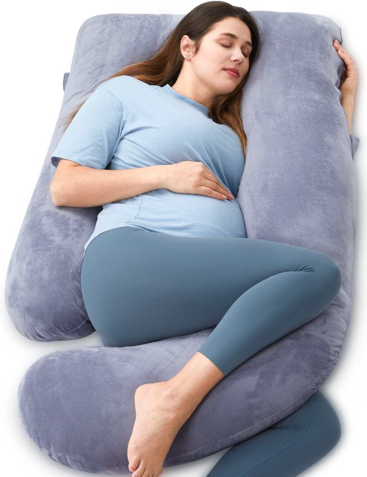 Momcozy Pregnancy Pillow for Sleeping - U Shaped Full Body Maternity Pillow