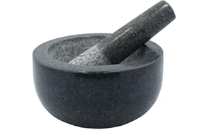Kota Japan Large Black Granite Mortar & Pestle Natural Stone Grinder for Spices Seasonings Pastes Pestos and Guacamole
