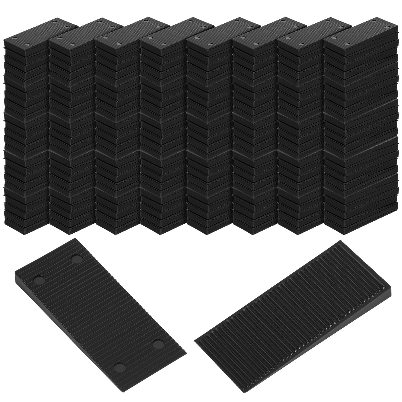 Photo 1 of 200 Pcs Black Plastic Heavy Duty Leveling Shims & Wedges, Multi-Purpose Anti-Skid Adjustable Furniture Levelers for Tables, Toilets, Cabinets, Beds, Refrigerators, Heavy-Duty Furniture