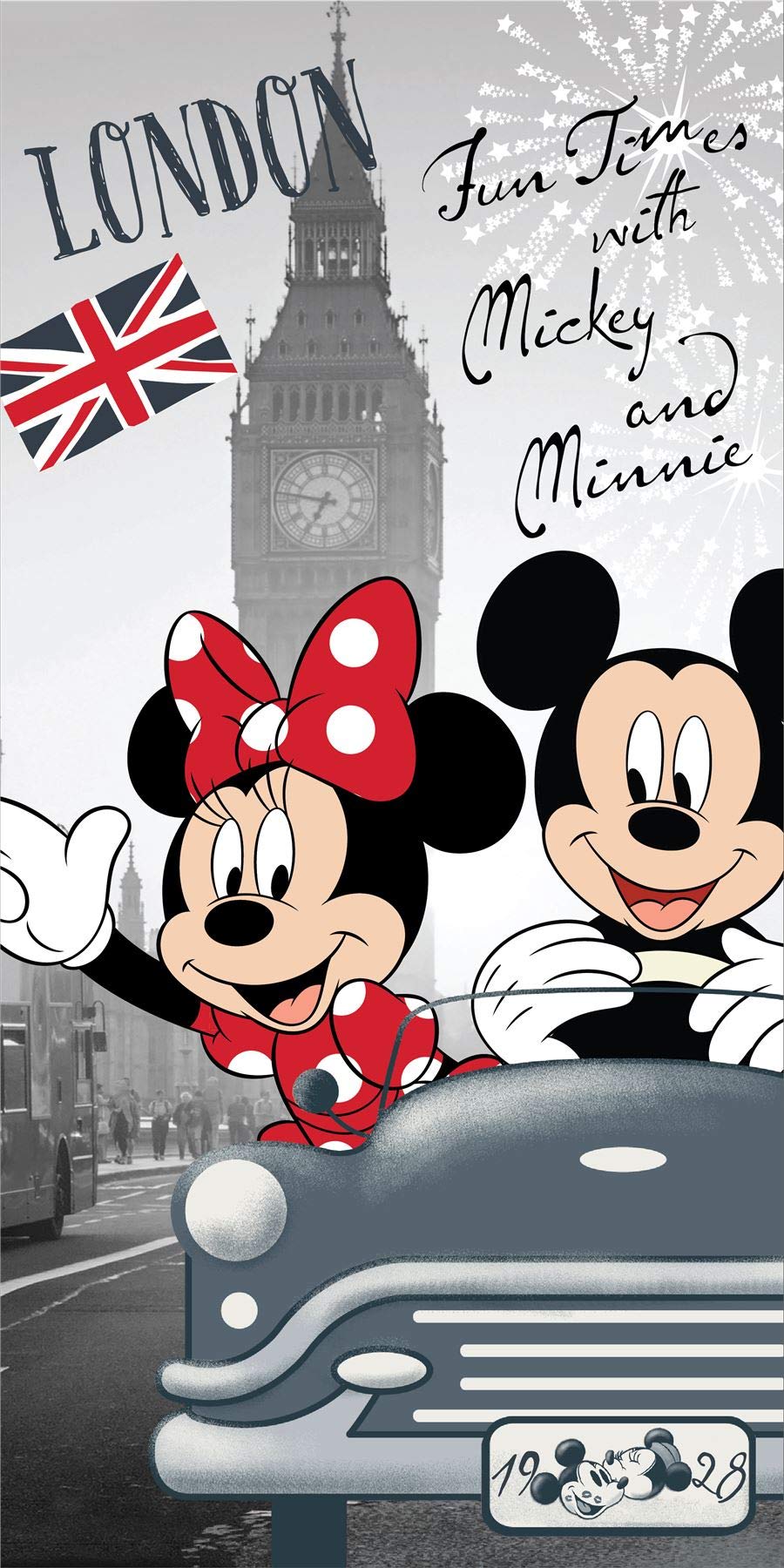 Minnie and Mickey Good Times In London Beach Bath Towel