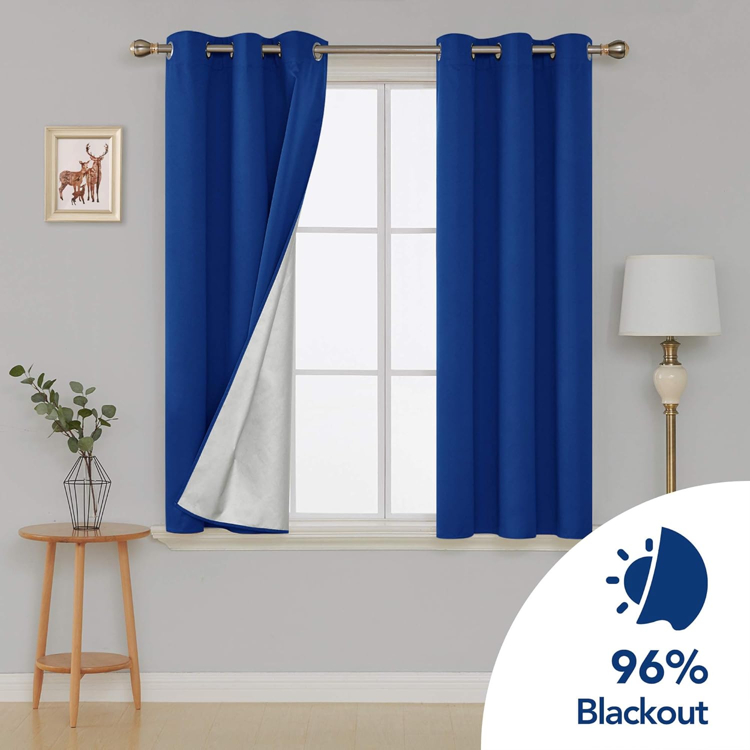 Buy 42x63 Inch Royal Blue Deconovo Decorative Blackout Curtains