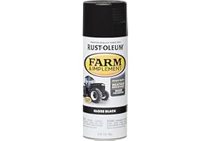 Rust-Oleum 280123 Farm & Implement Spray Paint, 12 oz, Gloss Black (Pack of 1)