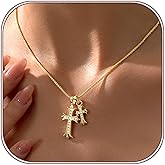Partm Gold Cross Necklace for Women 14K Plated Dainty Pendant Cross Chain Faith Crucifix Choker Baptism Necklace for Women Tr