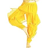 MUNAFIE Belly Dance Harem Pants - Tribal Costume Pants for Women, High Waisted Elastic Waistband, Soft Stretchy Fabric