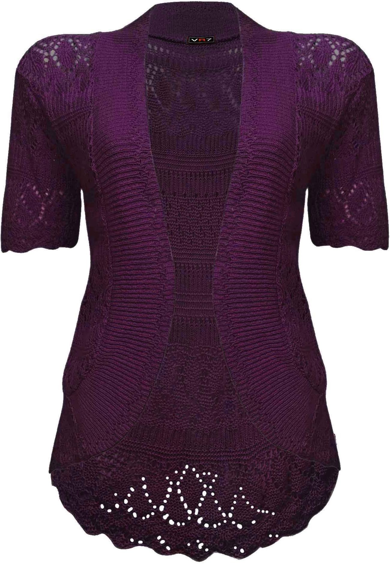 VR7 Ladies Knitted Bolero Crochet Cardigan Shrug