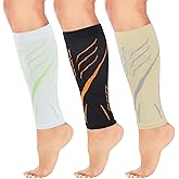 Junely 3 Pairs Calf Compression Sleeve for Men and Women for Running Athletic Nurses Work Support Travel Flight Sports