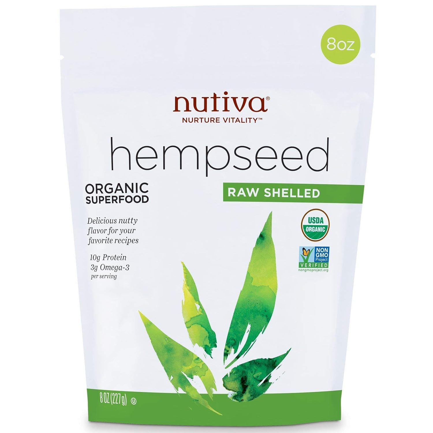 Nutiva Organic shelled hempseed 8oz nogmo (692752000102)