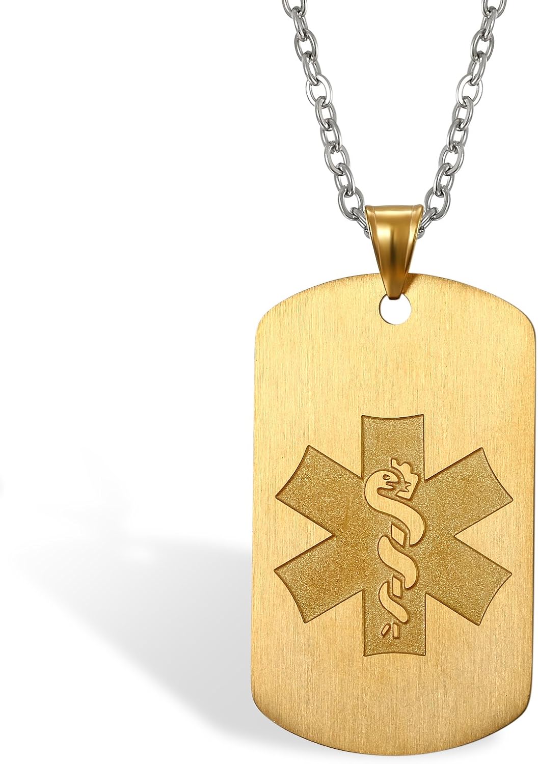 XUANPAI Edelstahl Medical Alert Anhänger - Personalisierte Gravur Hundemarke