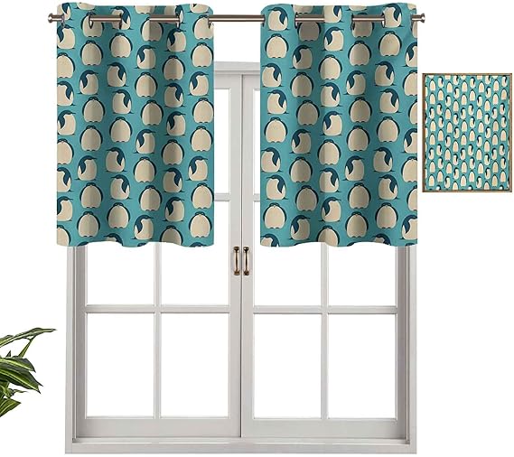 Hiiiman Cortinas opacas con cenefas antirayos UV, diseño de pájaros