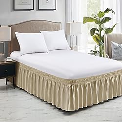 FreshCulture Twin Bed Skirt, Elastic Wrap Around