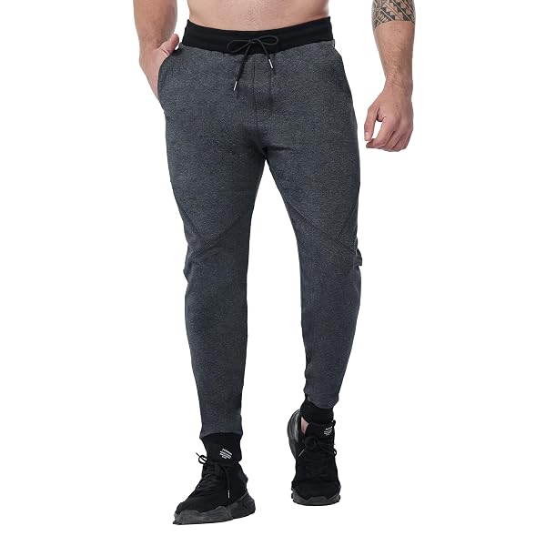 MAIKANONG MEN JOGGERS SWEATPANTS SLIM ATHLETIC CASUAL PANTS FOR RUNNING TRAINING JOGGING DARK GREY