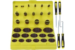 YIKKI TWCC 382 PCS SAE FKM Viton O Ring Assortment Kit 30 Sizes Fluorocarbon Oring for Aviation Car Engines Cylinders Hydraulic Plumbing Various Industrial Chemical High Temperature and Oil Resistance 75A