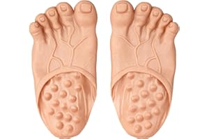 Chambom Funny Feet Slippers - Gag Gifts, Funny White Elephant Gifts Costumes Barefoot Slippers Novelty Plastic Costume Feet Toe Shoe Big Foot Realistic Costume Accessories