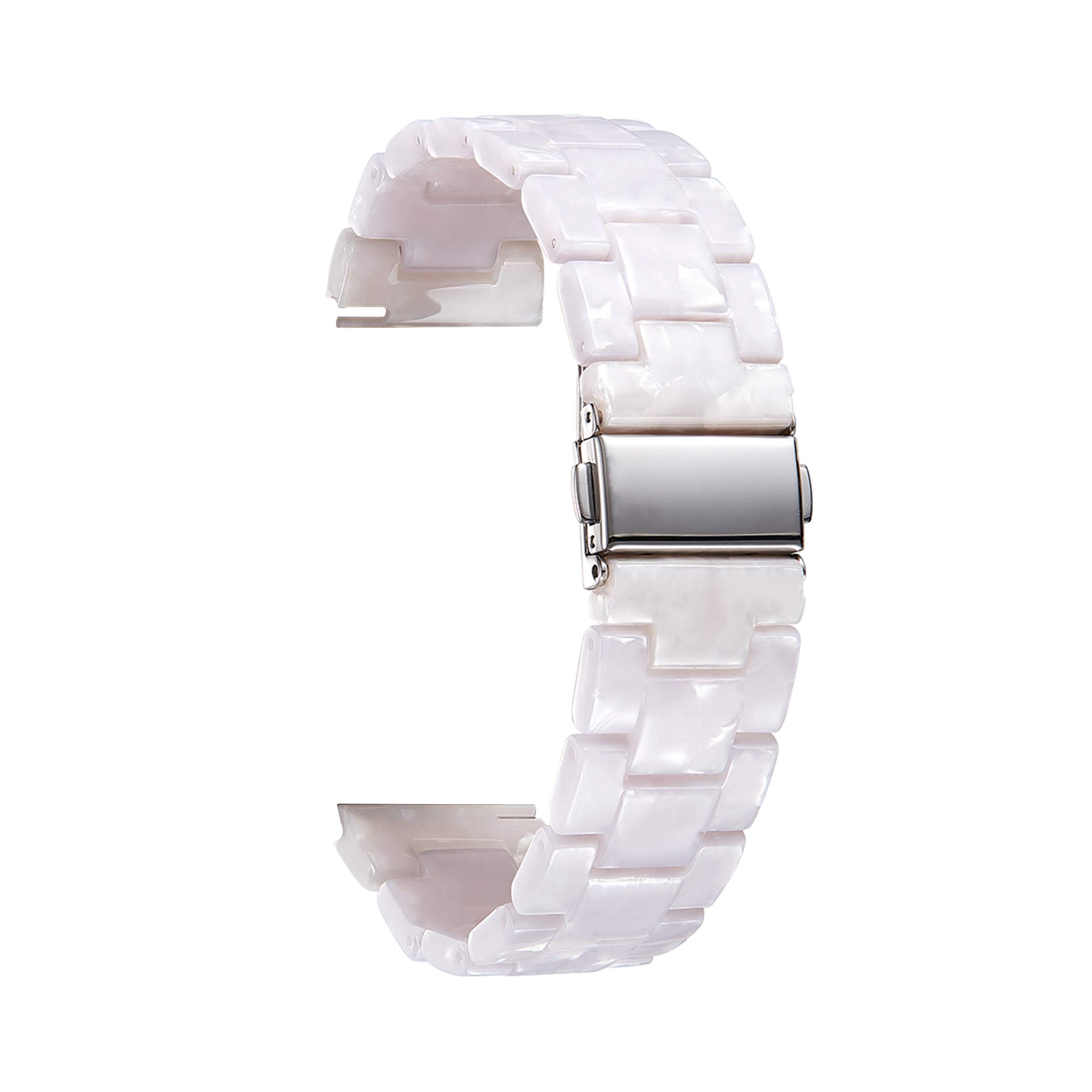 Photo 1 of ***REPLACEMENT HARDWARE ONLY /NO WATCH STRAPS** Resin Watch Bands Replacement Straps for Men & Women - 14 Colors, Quick Release, Lightweight Wrist Bands 12/14/16/18/20/22mm - Fashion, Skin-Friendly Watch Bracelets - Smartwatch Band (Pearl White