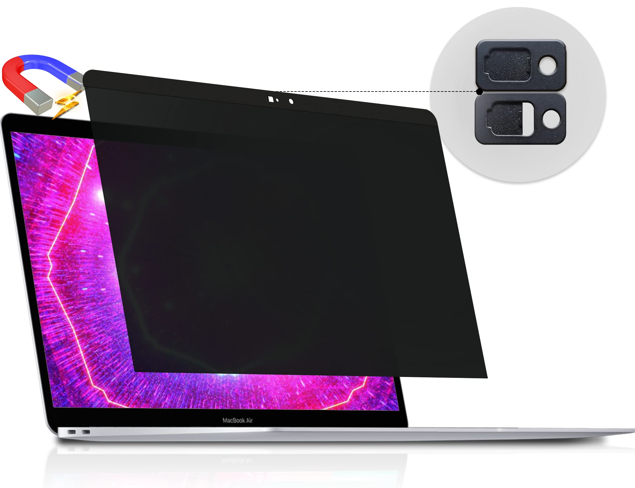 Peslv Magnetic Privacy Screen for MacBook Pro 13 Inch (2012-2015) | Removable Anti Blue Light | Glare Peep Filter | Black out Screen Protector | for Mac 13In Laptop Model (A1278, A1425, A1502)