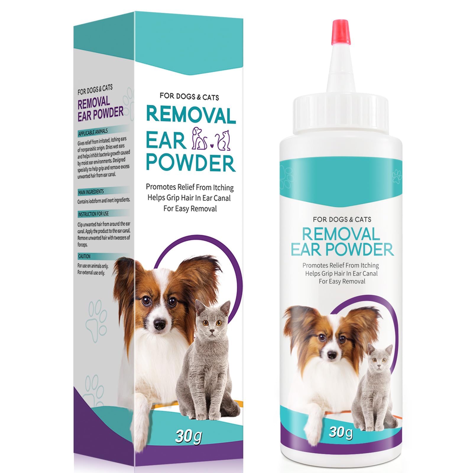 ZIXAOK Dog Ear Cleaner - Removal Ear Powder for Pets,Dog Ear Infection Treatment,Supports Infection Prone Ears, Ear Odor in Pets