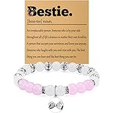 Bestie Bracelets for Women Inspirational Bracelets Jewelry Gift for Bestie Friends Birthday Gifts for Friend Women Inspirational Friendship Stretch Bead Bracelet for Friends Valentines Christmas Birthday Gifts