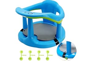 CAM2 Baby Bath Seat Non-Slip Infants Bath tub Chair with Suction Cups for Stability, Newborn Gift, 6-18 Months (Blue)…