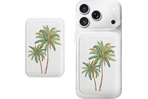 Tropical Palm Tree Duo Magnetic Phone Card Holder, Slim PU Leather Wallet for Back of Phone Case, Fits iPhone 17/16/15/14/13/
