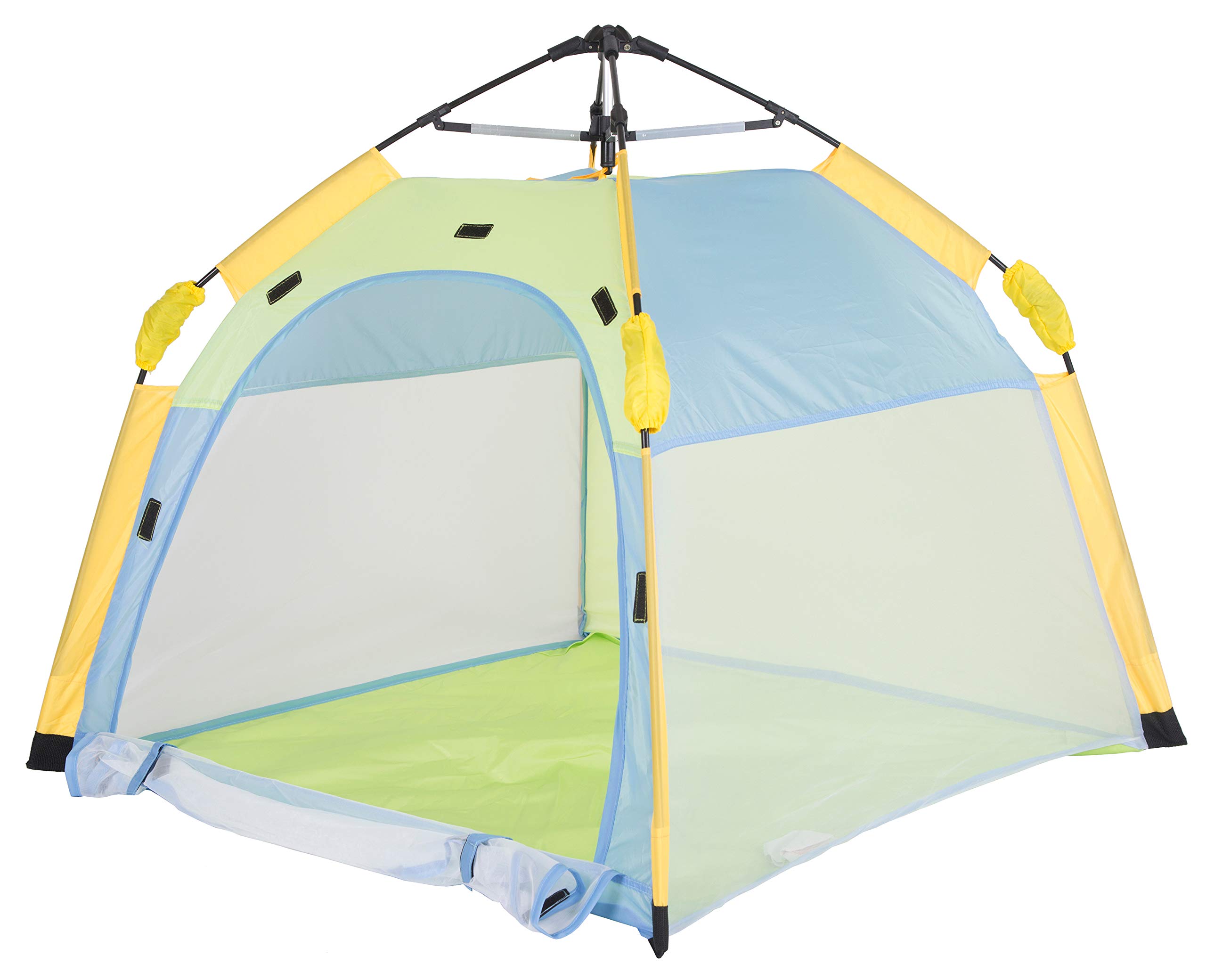 Pacific Play Tents 20316 Infants/Kids One-Touch Nursery Tent, 36" X 36", Yellow/Green/Blue