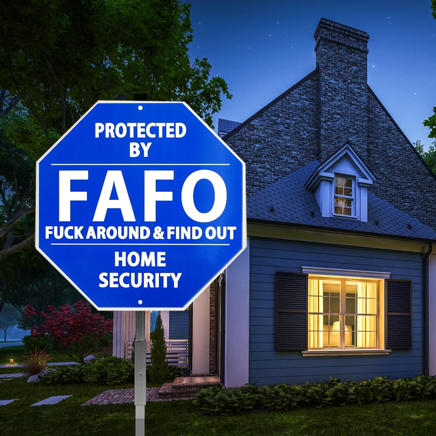 Fuck Around and Find Out Yard Sign -100% Aluminum Protected By Fafo Funny Warning Sign UV Protected With Ground Stake 28