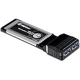 TRENDnet 2-Port ExpressCard SuperSpeed USB 3.0 ExpressCard Adapter for Laptop, Netbook, Backwards compatible USB, Windows 7, Vista, XP, 2-Year Limited warranty, TU3-H2EC