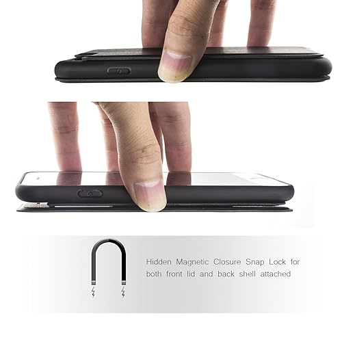 Nouske Swipe Case for iPhone 7 Plus iPhone 8 Plus with Stand/Window  View/Magnetic Closing/TPU Bumper/Flip Full Cover Black in Kenya | Whizz  Flip Cases