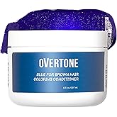 Overtone Semi Permanent Hair Color Conditioner, Indigo Iris, 8 oz, Nourishing, Damage-Free, Color Depositing Mask for All Hair Types with Shea Butter & Coconut Oil, Vegan & Cruelty-Free
