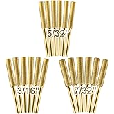 18pcs High Hardness Titanium Plated Chainsaw Sharpener Bits for Chain | Biggun Including 5/32''x 6pcs, 3/16''x 6pcs, 7/32''x 6pc, 3 Sizes for Different Chainsaw Chain