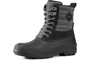 SUEDI Men's Snow Boots Insulated Waterproof Lightweight Winter Boots Slip Resistant Duck Boots for Men