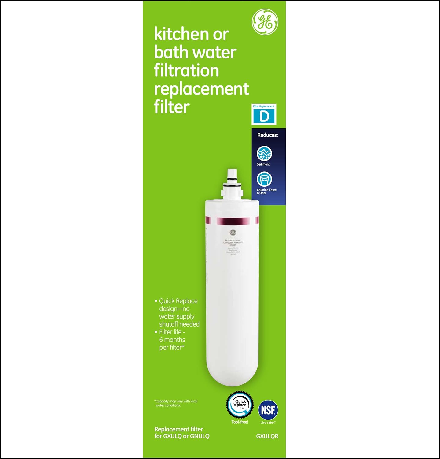 General Electric GXULQR Kitchen or Bath Replacement Filter - White: Home Improvement