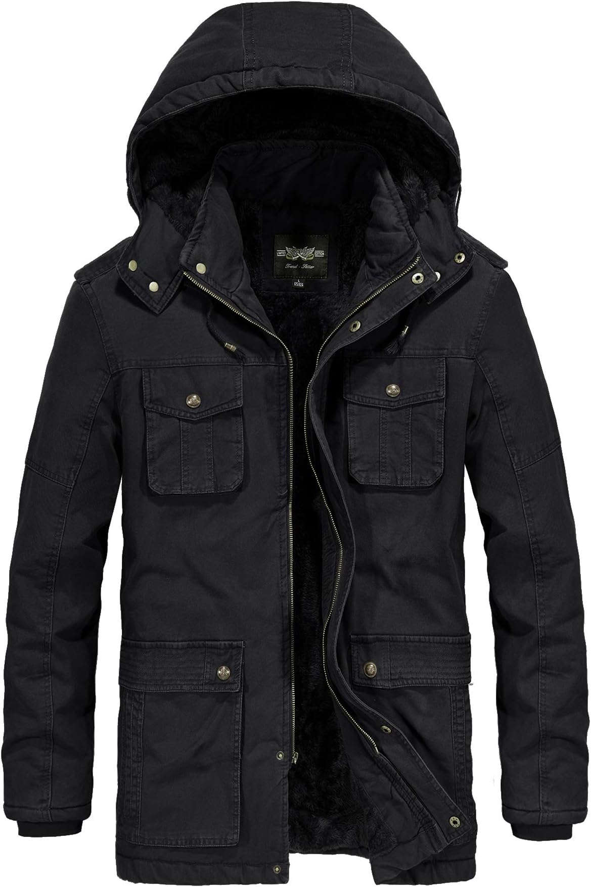 JYG Men's Winter Thicken Coat Casual Military Parka Jacket with Removable Hood
