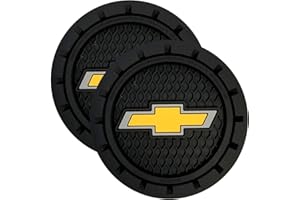 Plasticolor 000648R01 Chevrolet Bowtie Gold Cup Holder Coaster, Black