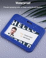Uniclife 3 Pack ID Badge Holder Double-Sided Windows Blue Card Protector view 4