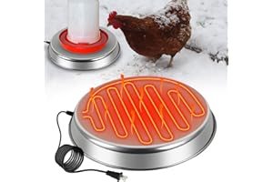 Ksheat 125W Chicken Waterer Heater, Poultry Waterer Heated Base for 5 Gallons Metal/Plastic Drinkers, Heated Chicken Waterer for Winter w/Thermostat, Chicken Water Heater Prevent Water Freezing