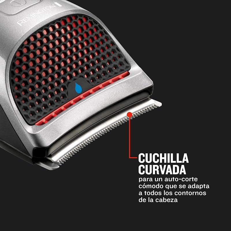 Máquina de cortar cabelo remington quickcut, máquina de cortar cabelo com e sem fio, lâmina larga para maior cobertura, tecnologia curvecut, 9 pentes, autonomia de 40 minutos, design ergonômico - hc4250