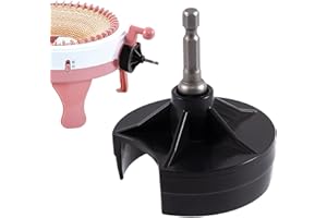 PAMASE Knitting Machines Adapter - Circular Knotting Loom Crank Handle fits Sentro 22 40 48 & Jamit, Needle Crochet Machine Drill Power Attachment with Hexagon Steel Bit for Christmas Quick Knit Gifts
