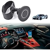 Suetlcoity Car Phone Holder for Corvette C8 2026+ Magnetic Aluminum Center Console 360 Rotatable Handle Fixed Mobile Phone Mount Holder for Car Fit for iPhone Android Smartphones