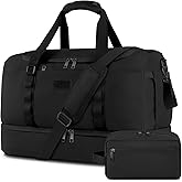 ETRONIK Travel Bag for Men Women, Duffle Bag & Gym Bag with Shoe Compartment, Weekender Overnight Bag with Toiletry Bag, Carry on Bags for Airplane for Travel, Trip, Gym, Yoga, Black