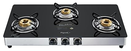 Pigeon by Stovekraft Blackline Square SS Gas Stove, 3 Burner