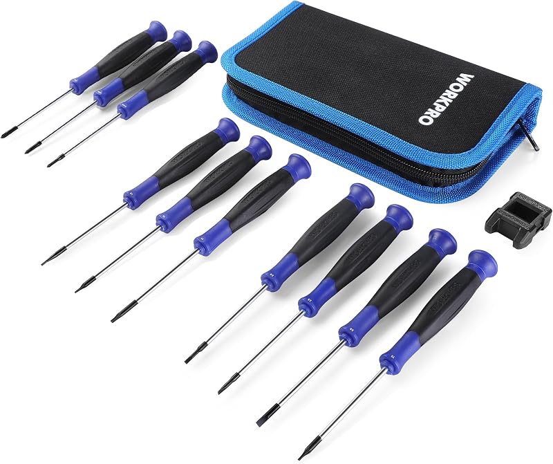 WORKPRO Precision Screwdriver Set 10-Piece Cr-V Steel with Magnetic Tips