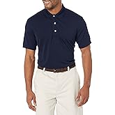 PGA Tour Men's Airflux Solid Mesh Short Sleeve Classic Golf Polo Shirt (Available in Big & Tall)