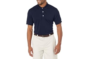 PGA TOUR Men's Airflux Solid Mesh Short Sleeve Golf Polo Shirt