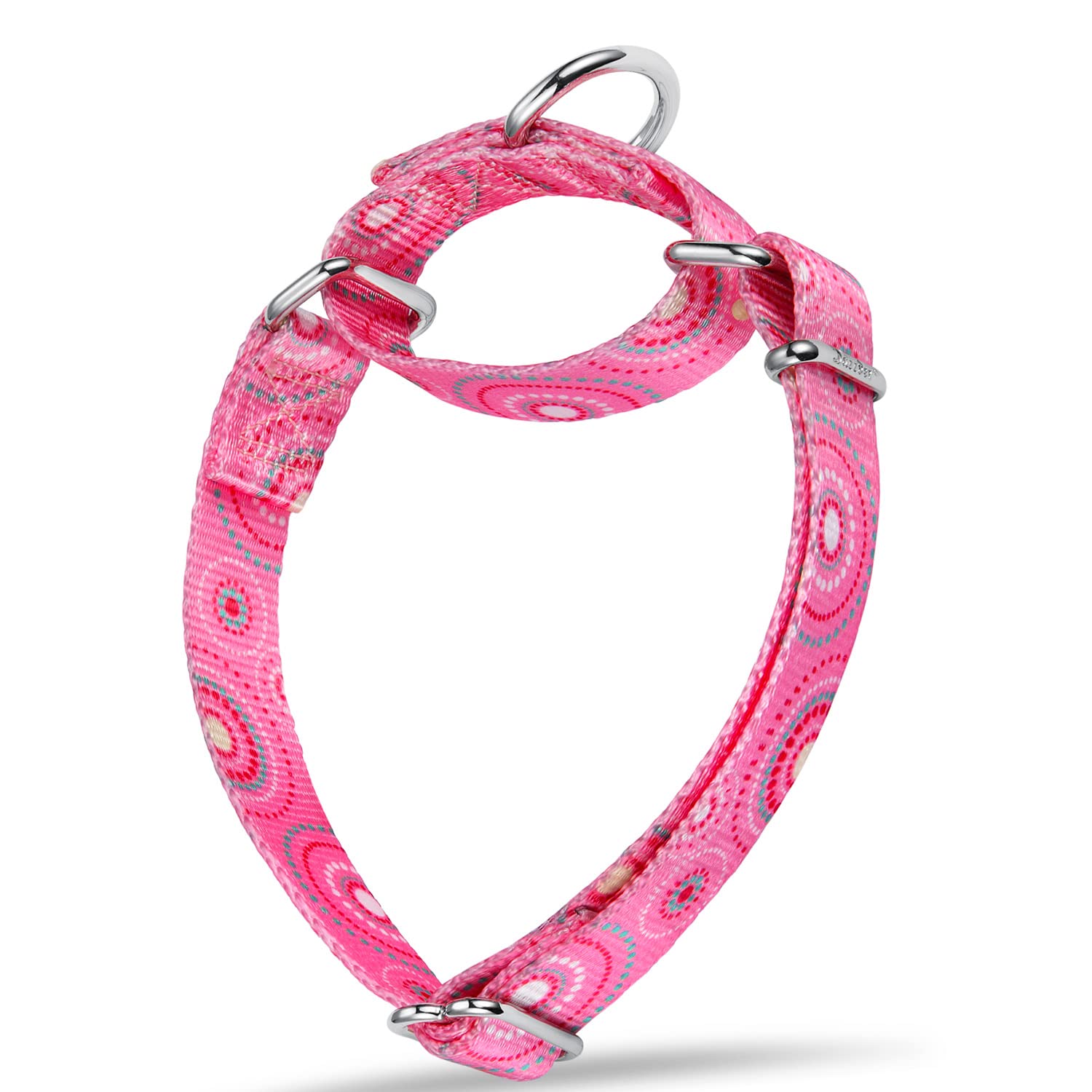 Photo 1 of Dazzber Martingale Collar Dog Collar No Pull Pet Collar Heavy Duty Dog Martingale Collars Silky Soft with Unique Pattern for Medium and Large Dogs (Large, 1 Inch Wide, Firework Dots Pink)