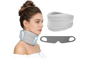 Soft Neck Brace for Sleeping, Neck Cervical Collar for Support, Posture Corrector with Eye Mask for Men Women Indoor Working 
