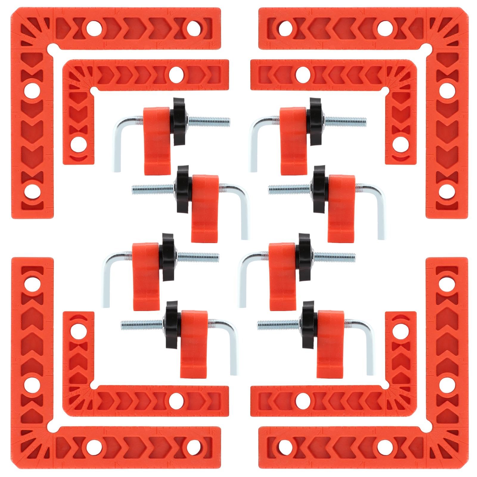 Photo 1 of 16pcs Right Angle Clamp Set, 90 Degree Clamp,Positioning Squares, 3inch 4inch x 8 Right Angle Clamp with 8 Clamp,Corner clamps Woodworking Tool